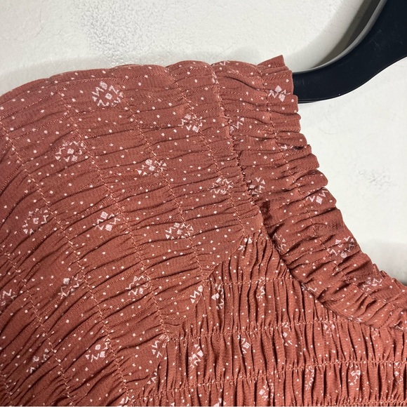 Roolee dusty rose smocked midi dress womens size XL dressy modest balloon sleeve - Picture 6 of 11